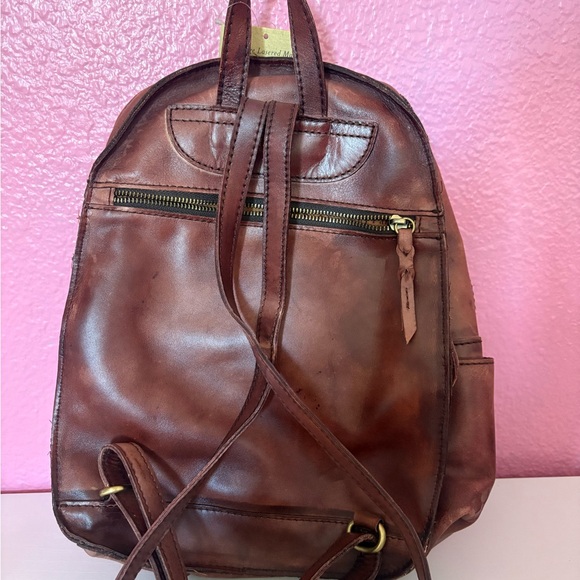 Patricia Nash Brown Leather Backpack with Map Print - Picture 2 of 12